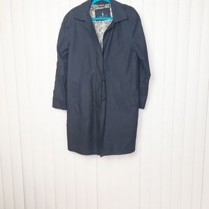 LONDON FOG Black Straight Trenchcoat Size Medium